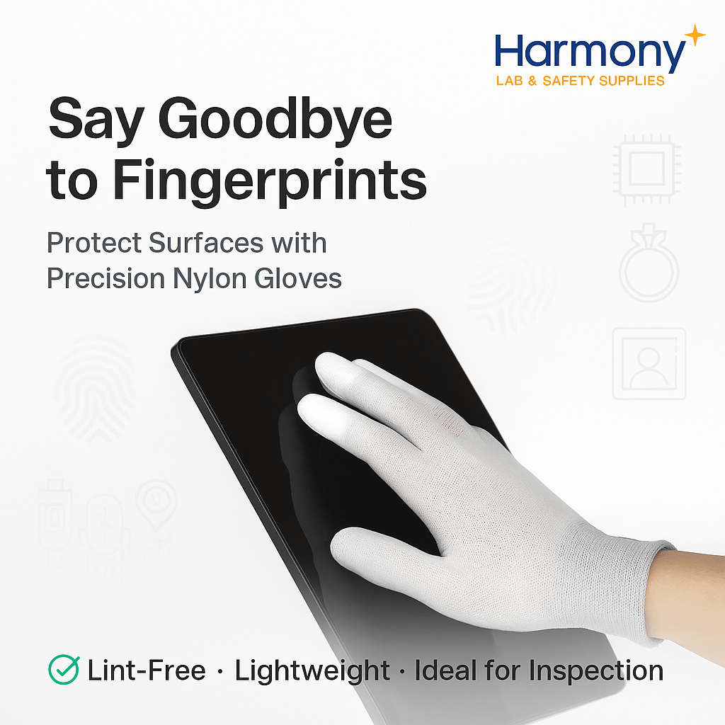 Sure-Knit Full-Finger Nylon Fingerprint-Free Gloves for precision work
